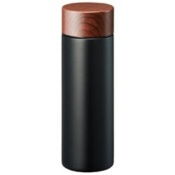木目調 サーモステンレスボトル 130ml ブラック TS-1727-009