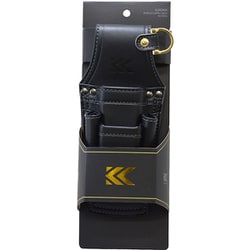 AH-72BG [ドライバーペンチホルダー2段（黒金）LIGHT PU LEATHER SERIES]