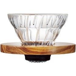 V60耐熱ガラス透過ドリッパー オリーブウッド VDGR-01-OV