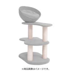 キャットタワー ツムギ ビニロンポール グレー
