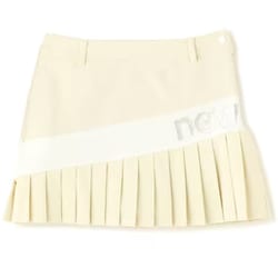 012-3134503-040-1 [ゴルフスカート レディース フラワーレース インナー付き プリーツ スカート サイズ：1 ベージュ]