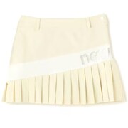 012-3134503-040-1 [ゴルフスカート レディース フラワーレース インナー付き プリーツ スカート サイズ：1 ベージュ]