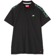012-3160001-010-4 [ゴルフウェア メンズ メッシュダブルフェイス 半袖 ポロシャツ サイズ：4 ブラック]
