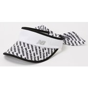 012-3187507-030-FR [ゴルフバイザー レディース メッシュ スライドロゴ×ソリッド リボン ロングブリムバイザー ホワイト]