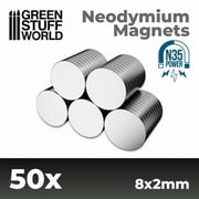 GSWD-11517 模型用 ネオジム磁石 丸型 （N35） 8mm×2mm 50個入 [プラモデル用品]