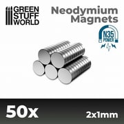 GSWD-11518 模型用 ネオジム磁石 丸型 （N35） 2mm×1mm 50個入 [プラモデル用品]