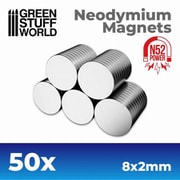 GSWD-11519 模型用 ネオジム磁石 丸型 （N52） 8mm×2mm 50個入 [プラモデル用品]