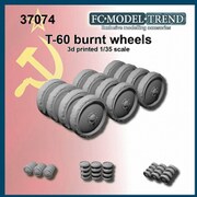 FC37074 1/35 WWII 露/ソビエト T-60軽戦車/SU-76自走砲 燃え尽きた 転輪セット 1両分 [プラモデル用パーツ]