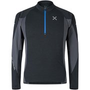 ラン エナジー ジップ マグリア ラン エナジー ジップ マグリア RUN ENERGY ZIP MAGLIA MMZR36X 9226 チャコールグレー/ブルー  Sサイズ [ランニングウェア シャツ メンズ]