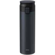 水筒 500ml パッキン一体栓 ステンレス ワンタッチ 真空断熱携帯タンブラー ブラック TLW500