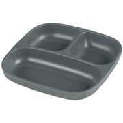 ランチプレート 19cm M＆B スクエアパーティショントレイ プラスチック バンブーファイバー グレー K21-0357GY
