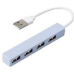 w/Uシリーズ USB2.0 4ポート 変換ハブ パウダーブルー WU-UH2594B