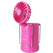 Ramasu(ラマス) 2in1 LEDランタン&ファン 電池式 ストラップ付き・収納袋付き ランタン 扇風機 懐中電灯 ピンク RA-LF01