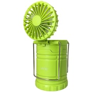 Ramasu(ラマス) 2in1 LEDランタン&ファン 電池式 ストラップ付き・収納袋付き ランタン 扇風機 懐中電灯 イエローグリーン RA-LF01