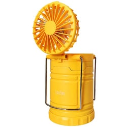 Ramasu（ラマス） 2in1 LEDランタン＆ファン 電池式 ストラップ付き・収納袋付き ランタン 扇風機 懐中電灯 オレンジ RA-LF01