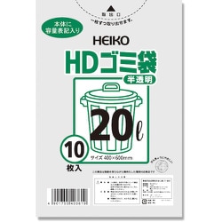 HEIKO ゴミ袋 HD 半透明 20L 6603601