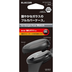 SW-PI221FCGBK [Google Pixel Watch ケース カバー フルカバー ハイブリッド ガラス素材 硬度10H 耐衝撃 ブラック]