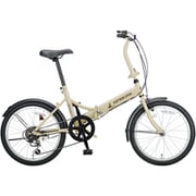 折りたたみ自転車 リアーノFDB206 20インチ 外装6段変速 前後泥よけ 標準装備 マットアイボリー YG-1455