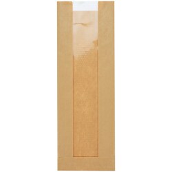 HEIKO 食品袋 窓付ガゼットパック 筋入無地クラフト 12-35 4180071