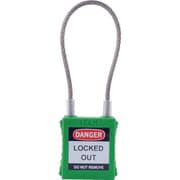 44953 [イファム ロックアウト用南京錠 スチールケーブル製シャックル 緑]