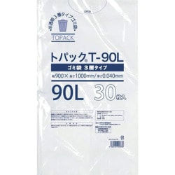 オザックス トパックゴミ袋 T 90L 厚さ0.040mm 30枚 442646