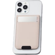 AMS-BPDSFGYL [スマホ スタンド MagSafe（マグセーフ） iPhone 用 ホルダー マグネット スマホ取付簡単 カードケース機能 フリーアングル ピンクベージュ]