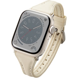 AW-41BDLHVJGY [アップルウォッチ バンド Apple Watch SE （第2世代/第1世代）/Series 10/9/8/7/6/5/4/3/2/1 [42 41 40 38mm] ハイブリッド レザー シングルピンバックル ベルト グレージュ]