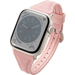 AW-41BDLHVJPN [アップルウォッチ バンド Apple Watch SE （第2世代/第1世代）/Series 10/9/8/7/6/5/4/3/2/1 [42 41 40 38mm] ハイブリッド レザー シングルピンバックル ベルト ダスティピンク]