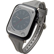AW-45BDLHVJBK [アップルウォッチ バンド Apple Watch Ultra 2/SE 第2世代/Series 10/9/8/7/6/5/4/3/2/1 [49 46 45 44 42mm] ハイブリッド レザー シングルピンバックル ベルト チャコールブラック]