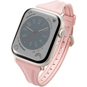 AW-45BDLHVJPN [アップルウォッチ バンド Apple Watch Ultra 2/SE 第2世代/Series 10/9/8/7/6/5/4/3/2/1 [49 46 45 44 42mm] ハイブリッド レザー シングルピンバックル ベルト ダスティピンク]