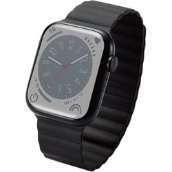 AW-45BDMAGBK [アップルウォッチ バンド Apple Watch Ultra 2/SE 第2世代/Series 10/9/8/7/6/5/4/3/2/1 [49 46 45 44 42mm] シリコン マグネット式 ベルト 耐衝撃 ブラック]