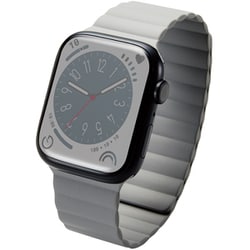 AW-45BDMAGGY [アップルウォッチ バンド Apple Watch Ultra 2/SE 第2世代/Series 10/9/8/7/6/5/4/3/2/1 [49 46 45 44 42mm] シリコン マグネット式 ベルト 耐衝撃 グレー]
