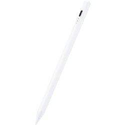 エレコム タッチペン 充電式 iPad専用 パームリジェクション対応 傾き検知対応 USB-C 樹脂製ペン先 ホワイト (P-TPACSTAP03WH
