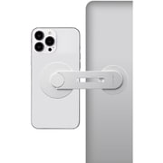 AMS-DSMARMDSV [スマホ スタンド ノートパソコン取付タイプ MagSafe（マグセーフ） iPhone 用 ホルダー 180度反転可 マグネット スマホ取付簡単 シルバー]