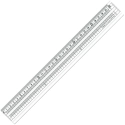 共栄プラスチック グランデ方眼みぞ付カッティング定規 30cm GCT-30