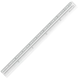 共栄プラスチック グランデ方眼みぞ付カッティング定規 50cm GCT-50