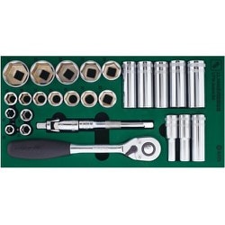 9903 [SATA 1/2”DRソケットレンチセット（6角タイプ）トレー入り]