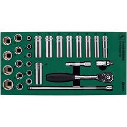 9902 [SATA 3/8”DRソケットレンチセット（6角タイプ）トレー入り]
