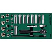 9902 [SATA 3/8”DRソケットレンチセット（6角タイプ）トレー入り]