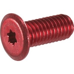 TRUSCO ヘックスローブ超極低頭ねじ アルミ アルマイト赤 M5×12 4本入 B194-0512