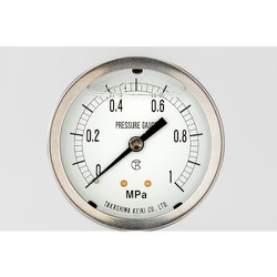 高島 グリセリン入圧力計（D枠埋込型・縁なし・Φ60）圧力レンジ0.0～0.1MPa R1/4 1319010