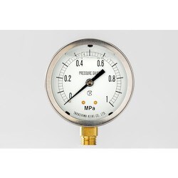 高島 グリセリン入真空計（A枠立型・Φ60）圧力レンジ0.0～ー0.1MPa R1/4 1312901