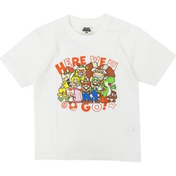 22843120 スーパーマリオ KIDS HERE WE GO Tシャツ WHITE 130サイズ [キャラクターグッズ]