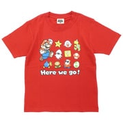 22843120 スーパーマリオ KIDS HERE WE GO Tシャツ RED 140サイズ [キャラクターグッズ]