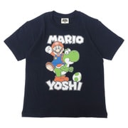 22843120 スーパーマリオ KIDS HERE WE GO Tシャツ NAVY 130サイズ [キャラクターグッズ]