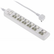 発煙・雷ガードタップ ブレーカー付き6口2m HS-T62BHL3-W
