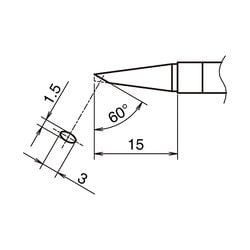 こて先 BC型 横1.5mm 縦3mm T39-BC1530