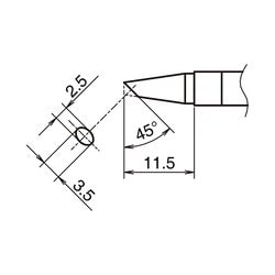 こて先 BC型 横2.5mm 縦3.5mm T39-BCF2535