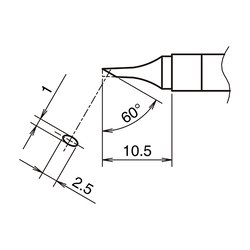 こて先 C型 横1mm 縦2.5mm T39-C1025