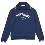 QGWVJL51 NV M [ゴルフウェア レディース スフレタッチ襟リブハーフジップカットソー Mサイズ ネイビー]